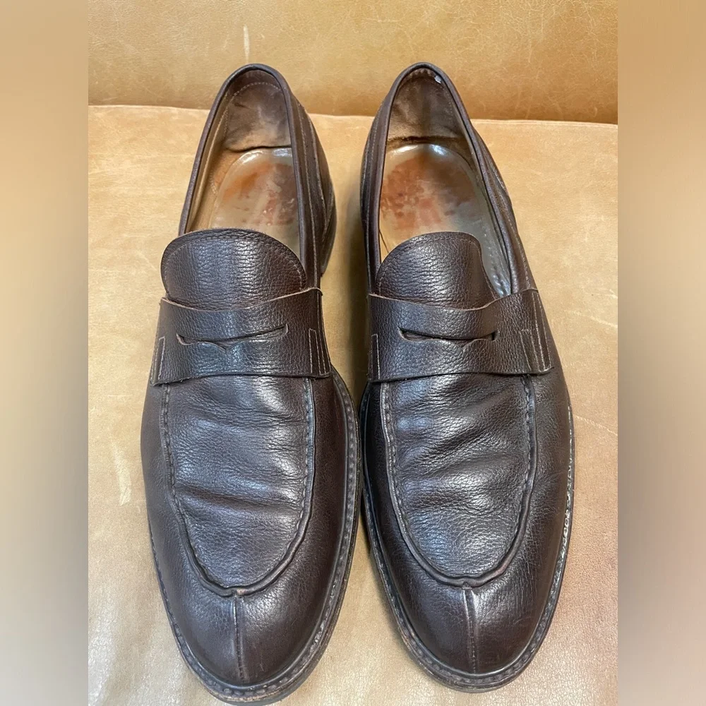 GRAVATI for Bergdorf Goodman Made in Italy Split Toe Penny‎ Loafer 11 1/2 M $795